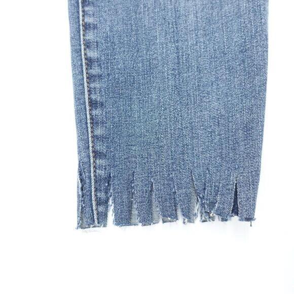 Kut from the Kloth Skinny Jeans Women 0 Blue Denim Stretch Frayed Hem High-Rise - Picture 4 of 9